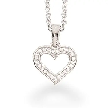 Hjertevedhæng m. zirkoner - Sølv fra Scrouples Jewellery