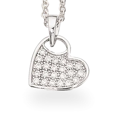 Hjertevedhæng m. zirkoner - Sølv fra Scrouples Jewellery