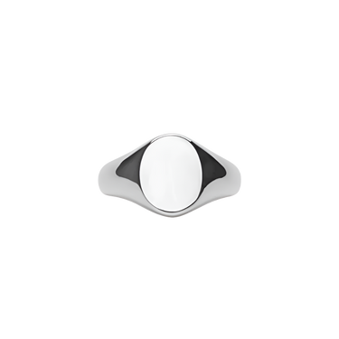 IX Mini Oval Signet ring - Sølv fra Ix Studios