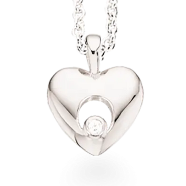 Vedhæng hjerte zirkoner - Sølv fra Scrouples Jewellery