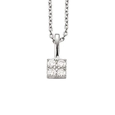 SoHo vedhæng firkant syn.zir. sølv rh. m/kæde fra Scrouples Jewellery