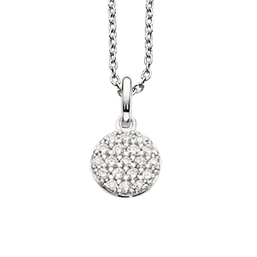 SoHo vedhæng cirkel syn.zir. sølv rh. m/kæde fra Scrouples Jewellery