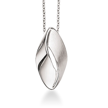 Vedhæng med kæde - Mat/blank sølv fra Scrouples Jewellery