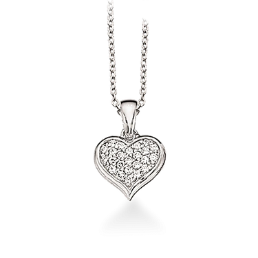 Hjertevedhæng m. zirkoner - Sølv fra Scrouples Jewellery