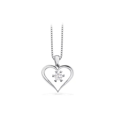 Vida Hjertevedhæng 0,15 ct. - 8 kt. Hvidguld fra Scrouples Vida