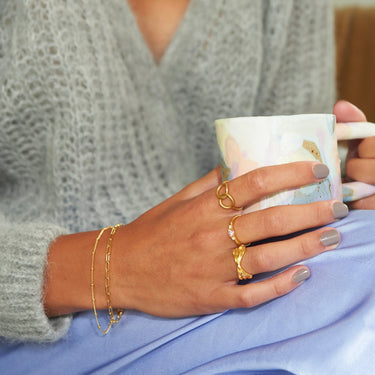 Rock ring - Forgyldt fra Lush Lush Jewelry