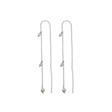 Pearl 3 Dot ørekæde - Sølv fra Lush Lush Jewelry
