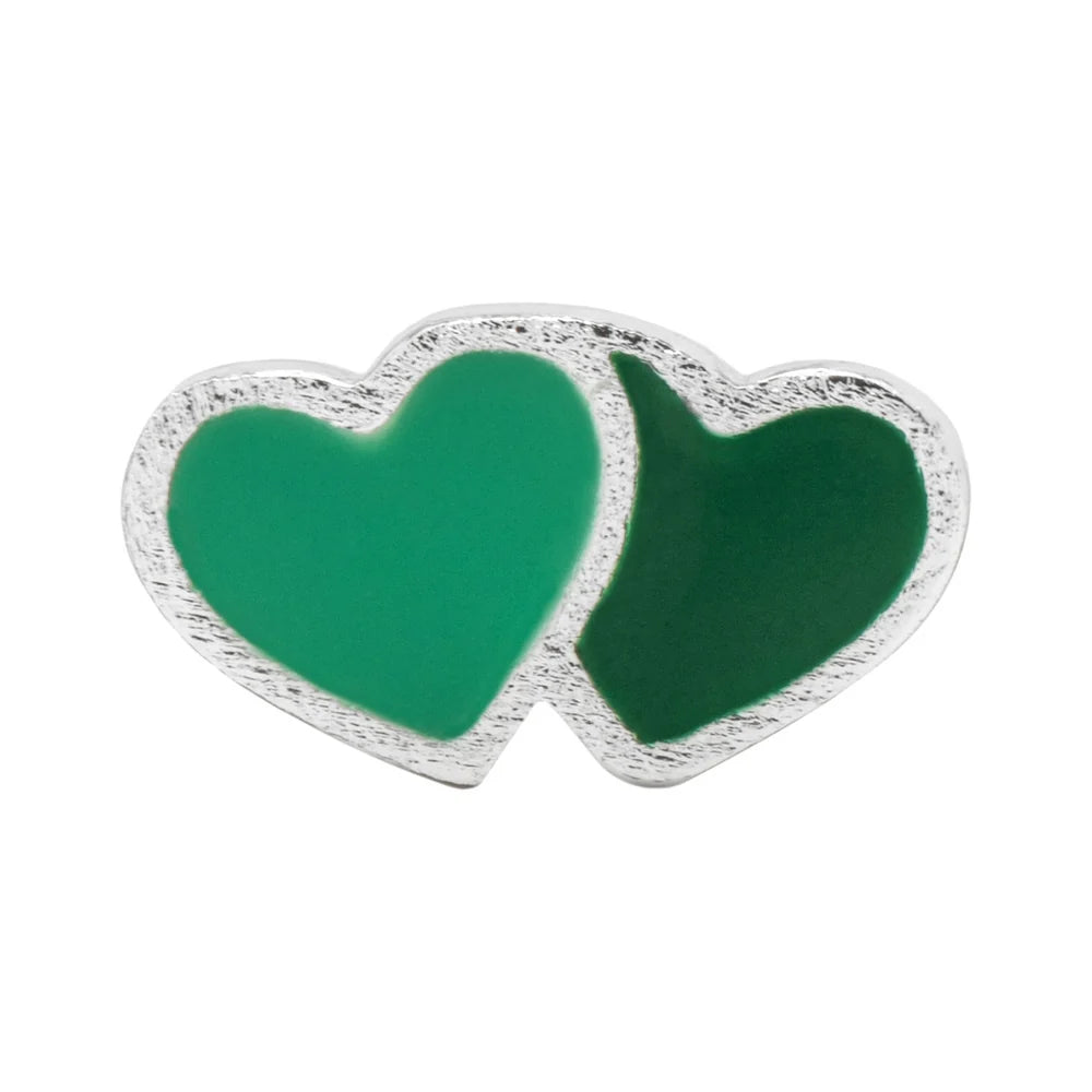 2Hearts Ørering - Forsølvet Messing fra LULU Copenhagen