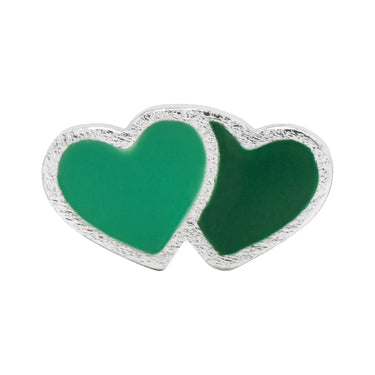 2Hearts Ørering - Forsølvet Messing fra LULU Copenhagen