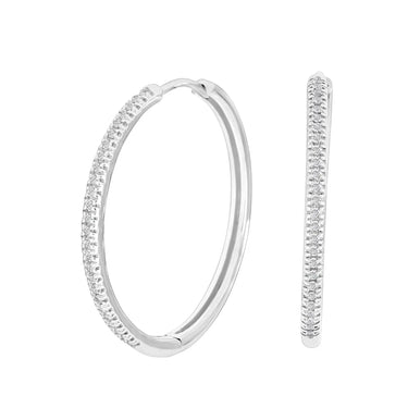 14kt. hvidguldscreoler m/dia. 0.15ct W/SI 23mm fra Siersbøl