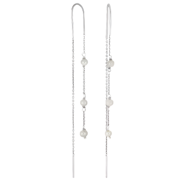 Ørehængere PEARL52 - Rhod. Sølv fra Nordahl Jewellery