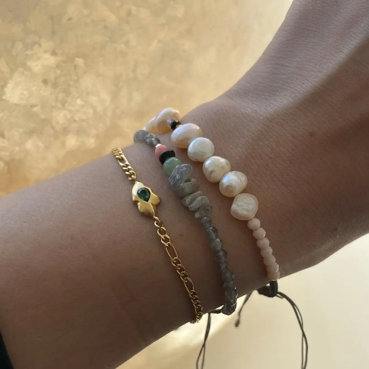 Perlie soft pink armbånd - Forgyldt fra Stine A Jewelry