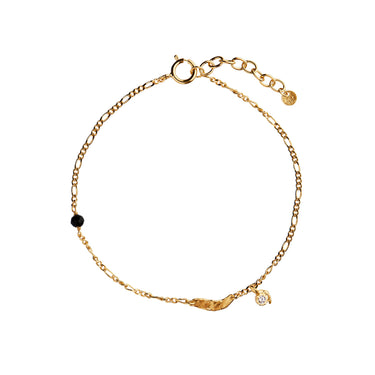 Flow Splash Armbånd m. Sten - Forgyldt fra Stine A Jewelry