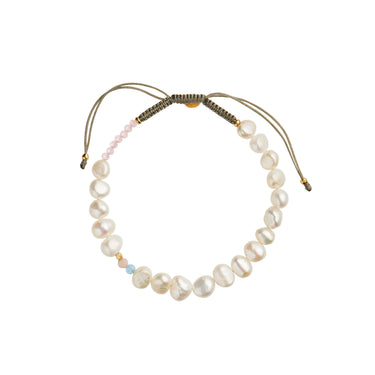 Perlie Cream Armbånd - Blå/Pink fra Stine A Jewelry