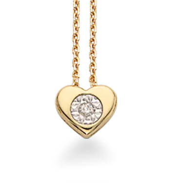 Collier m. hjerte - 8 kt. Guld fra Scrouples Jewellery