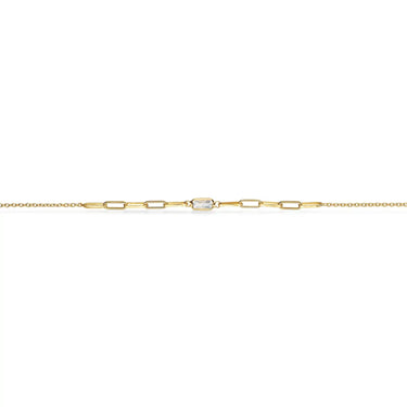 Ankelkæde Links Baguette Cubic Zirk. - Forgyldt fra Scrouples Jewellery
