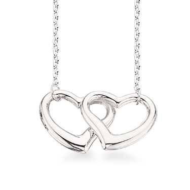 Collier m. dobbelthjerte - Sølv fra Scrouples Jewellery