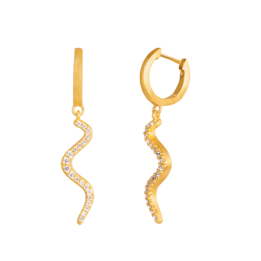 Wave Sparkle Creoler Mini - Forgyldt fra Bybiehl