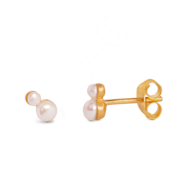 Pearl Double Stud - Forgyldt fra Bybiehl