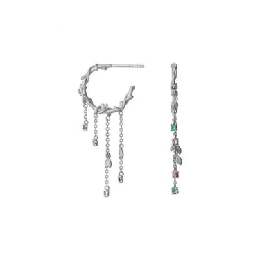 Jungle Ivy hoops mini colors - Sølv fra Bybiehl