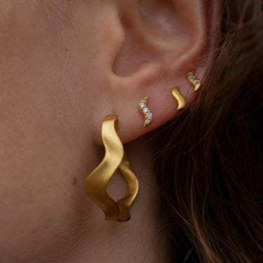 Wave Stud - Forgyldt fra Bybiehl