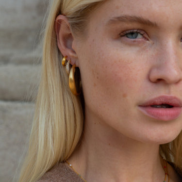 Ocean Flow Hoops Small - Forgyldt