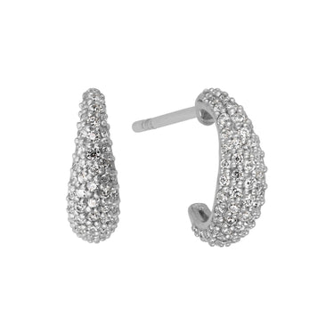 Ocean Flow Hoop Sparkle Small - Sølv fra Bybiehl
