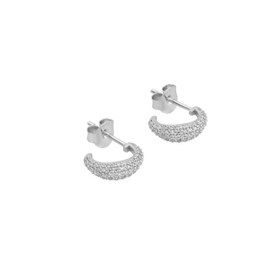Ocean Flow Hoop Sparkle Small - Sølv fra Bybiehl