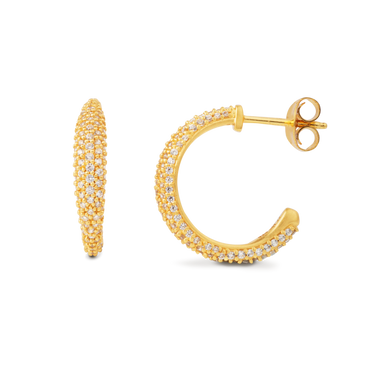 Ocean Flow Medium Sparkle Hoop - Forgyldt fra Bybiehl