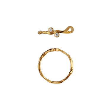 Flow With Stones Ring - Forgyldt fra Stine A Jewelry