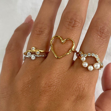 Flow With Stones Ring - Forgyldt fra Stine A Jewelry