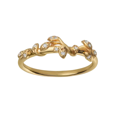 Jungle Ivy Sparkle ring - Forgyldt fra Bybiehl