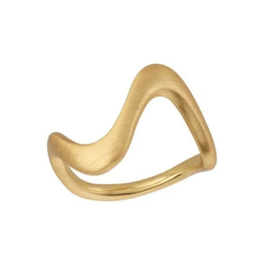 Wave Large ring - Forgyldt fra Bybiehl