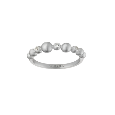 Pebbles band ring - Sølv