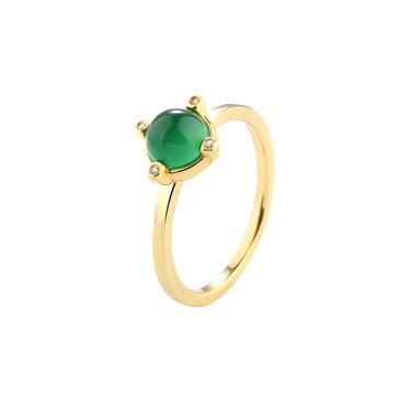 Peggy Green Ring - Forgyldt