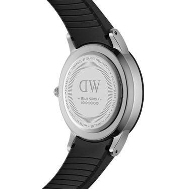 Iconic Motion 40 mm - Sølv/Sort fra Daniel Wellington