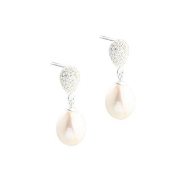 Pavé Pearl Ørestikker - Sølv
