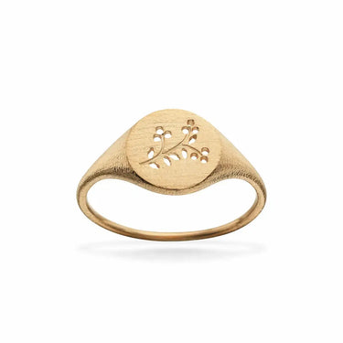 PrimaVera 14 kt. signet ring rund fra Scrouples Jewellery