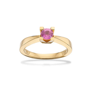 Kleopatra ring m. pink safir - 14 kt. Guld