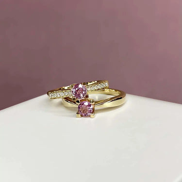 Kleopatra ring m. pink safir - 14 kt. Guld