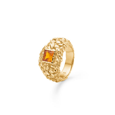Untamed Ring M. Orange Zirk - Forgyldt Sølv fra Studio Z