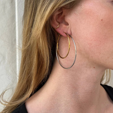 Hoop Basic Large Creoler - Stål