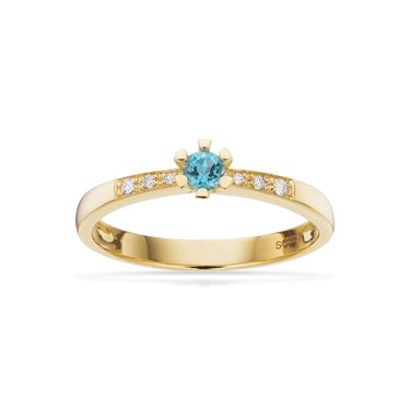 Vida Darling ring 0,10 blå topas+0,04H-W/P1 8 kt fra Scrouples Vida
