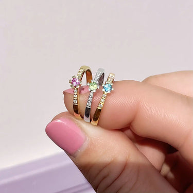 Vida Darling Ring 0,10 ct. +0,04 Peridot - 8 kt. Hvidguld