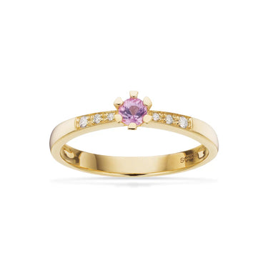 Vida Darling Ring 0,10 ct. + 0,04 Pink Safir - 8 kt. Guld