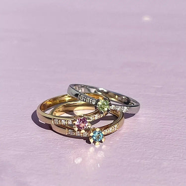 Vida Darling Ring 0,10 ct. + 0,04 Pink Safir - 8 kt. Guld
