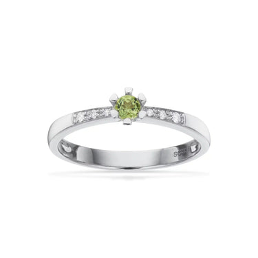 Vida Darling Ring 0,10 ct. +0,04 Peridot - 8 kt. Hvidguld