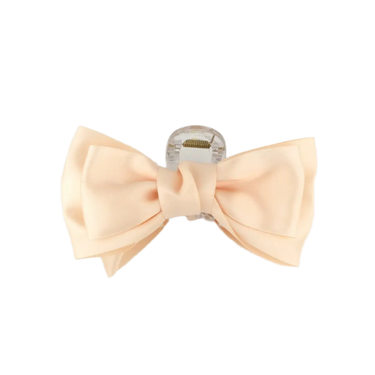 Satin Sløjfe Hårklemme - Cream fra Studio Z