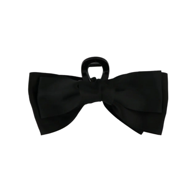 Satin Sløjfe Hårklemme Stor  - Black fra Studio Z