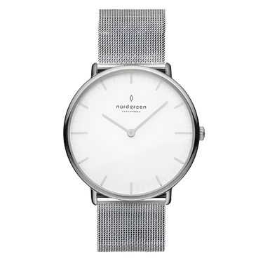 Native // 28mm // Silver// mesh //Silver dial fra Nordgreen